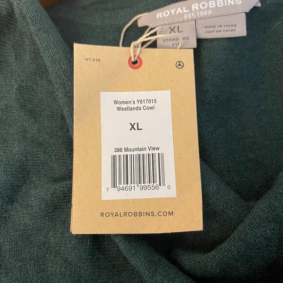 Royal Robbins Ws Westlands Cowl Sweater, size XL, spruce green color - Picture 2 of 6